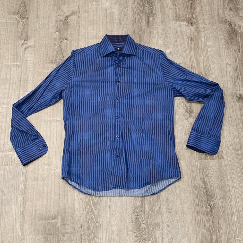 Stone Rose Electric Blue Stripe Printed Shirt